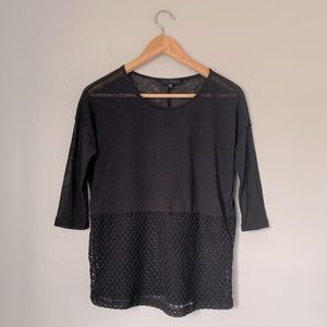 Sanctuary 3/4 Sleeve Linen and Cotton Blend Top